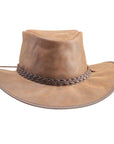 Crusher | Mens Bomber Brown Crushable Leather Outback Hat