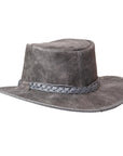 Crusher | Womens Bomber Gray Leather Crushable Outback Hat