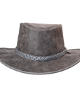 Crusher | Womens Bomber Gray Leather Crushable Outback Hat