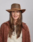 Crusher | Womens Leather Crushable Outback Hat