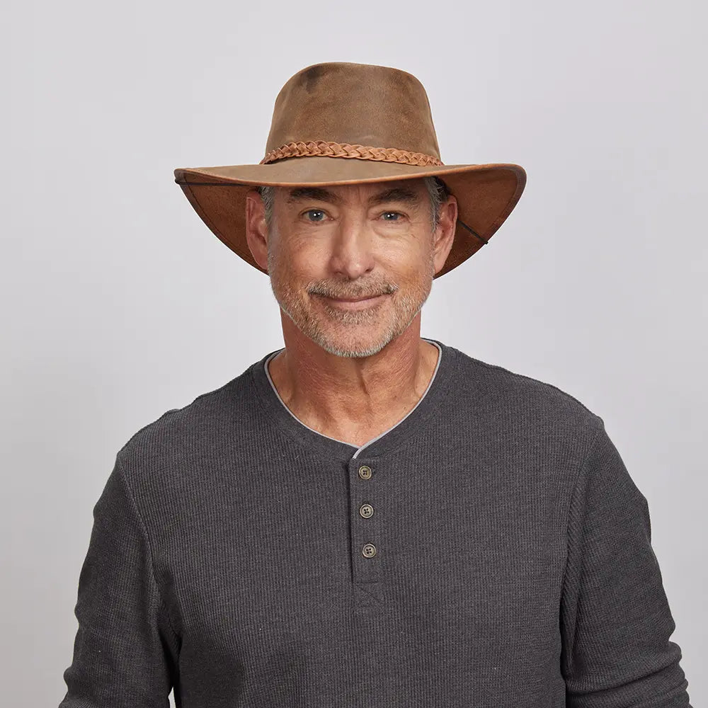 Mens leather outback hats sales