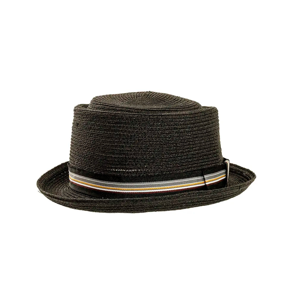 Detroit Black Porkpie Hat Side View