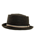 Detroit Black Porkpie Hat Side View