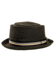 Detroit Black Porkpie Hat Side View
