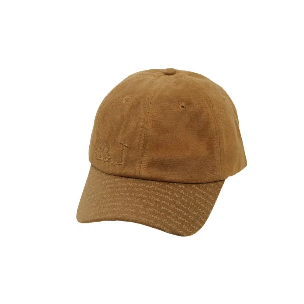 devotion tan ball cap front angled view