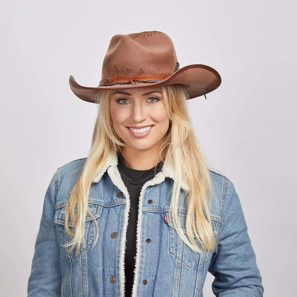 Duke Womens Brown Felt Cowgirl Hat – American Hat Makers