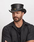 El Dorado | Mens Leather Top Hat with Bullet Hat Band