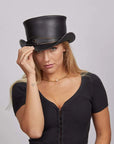 El Dorado | Womens Leather Top Hat with Eye Hat Band