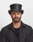 El Dorado | Mens Leather Top Hat with Eye Hat Band