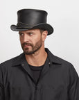El Dorado | Mens Leather Top Hat with Eye Hat Band