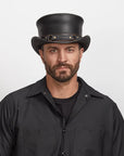 El Dorado SR2 | Mens Leather Top Hat with SR2 Hat Band
