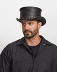 El Dorado SR2 | Mens Leather Top Hat with SR2 Hat Band