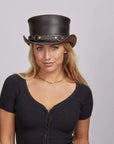 El Dorado SR2 | Womens Leather Top Hat with SR2 Hat Band