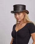 El Dorado SR2 | Womens Leather Top Hat with SR2 Hat Band
