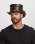 El Dorado SR2 | Mens Leather Top Hat with SR2 Hat Band