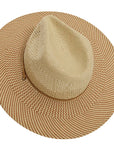 Ezra Natural Sun Straw Hat Top Angled View