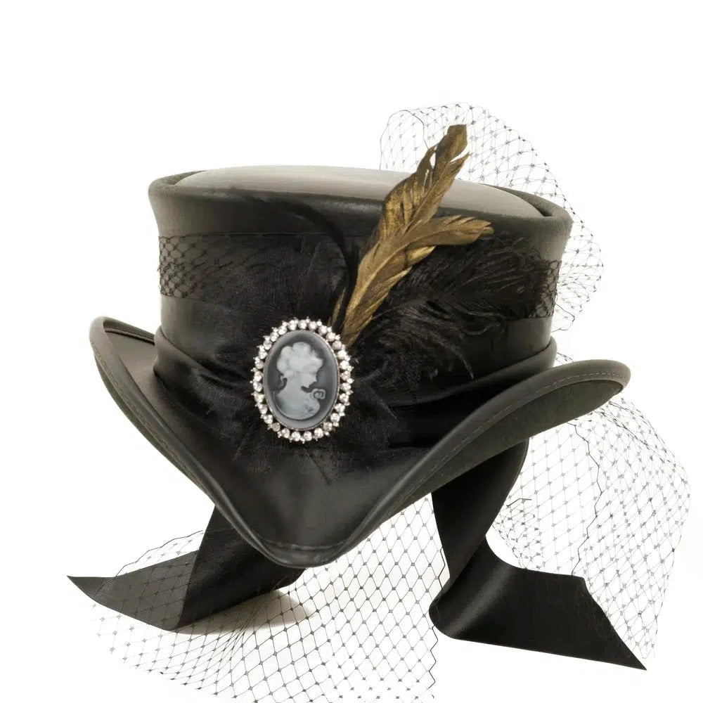 Fancy Womens Victorian Leather Top Hat – American Hat Makers