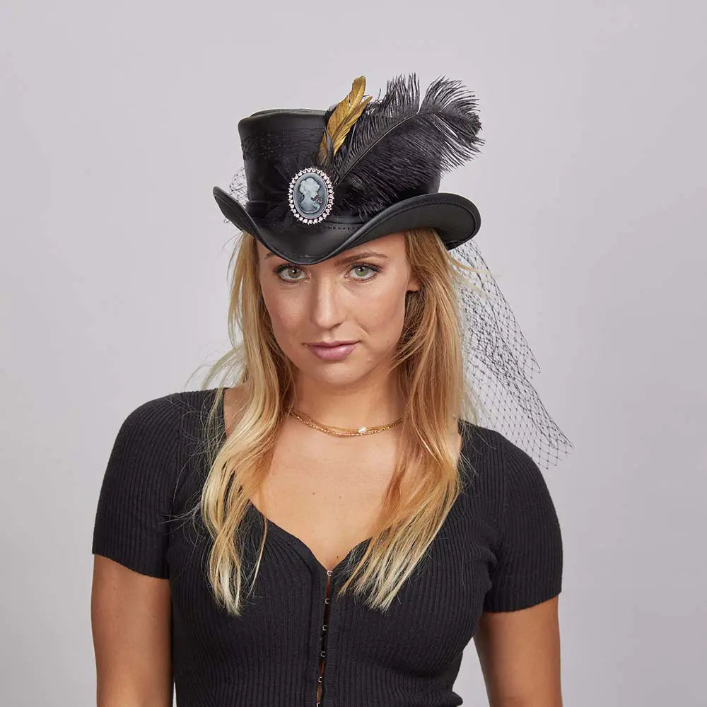 Fancy Womens Victorian Leather Top Hat American Hat Makers