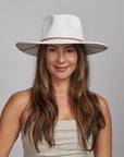 Felix | Womens White Wide Brim Straw Sun Hat