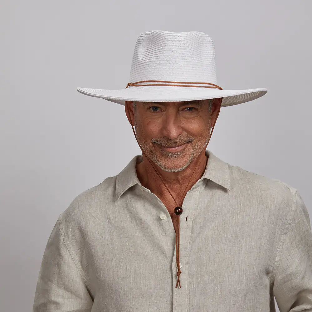 Felix Mens White Wide Brim Straw Sun Hat American Hat Makers