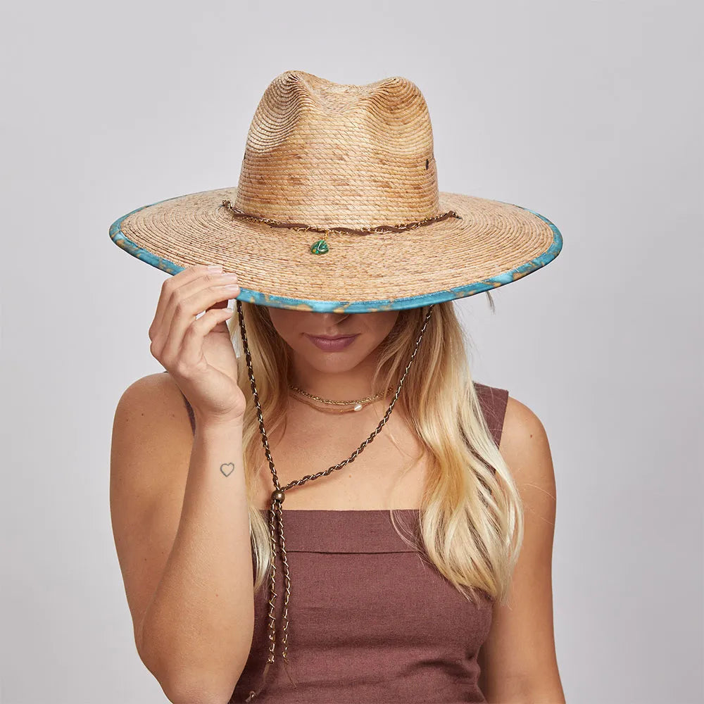 Gem | Womens Wide Brim Straw Fedora Hat