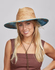 Gem | Womens Wide Brim Straw Fedora Hat