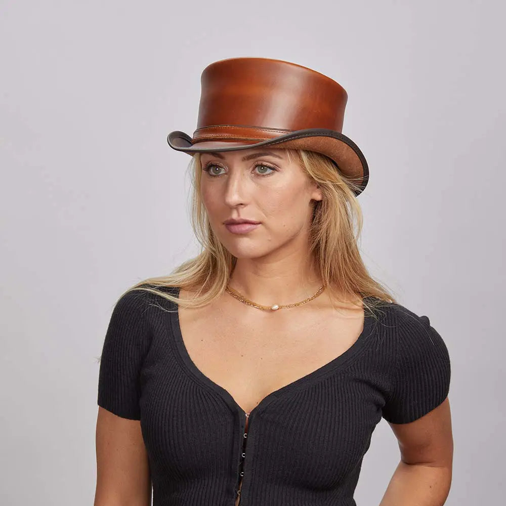 Hampton | Womens Leather Top Hat