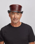Hampton | Mens Leather Top Hat with Leather Hat Band