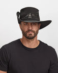 Hook | Mens Black Suede Leather Cavalier Hat