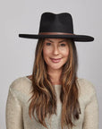 Hudson | Womens Pencil Rim Felt Fedora Hat