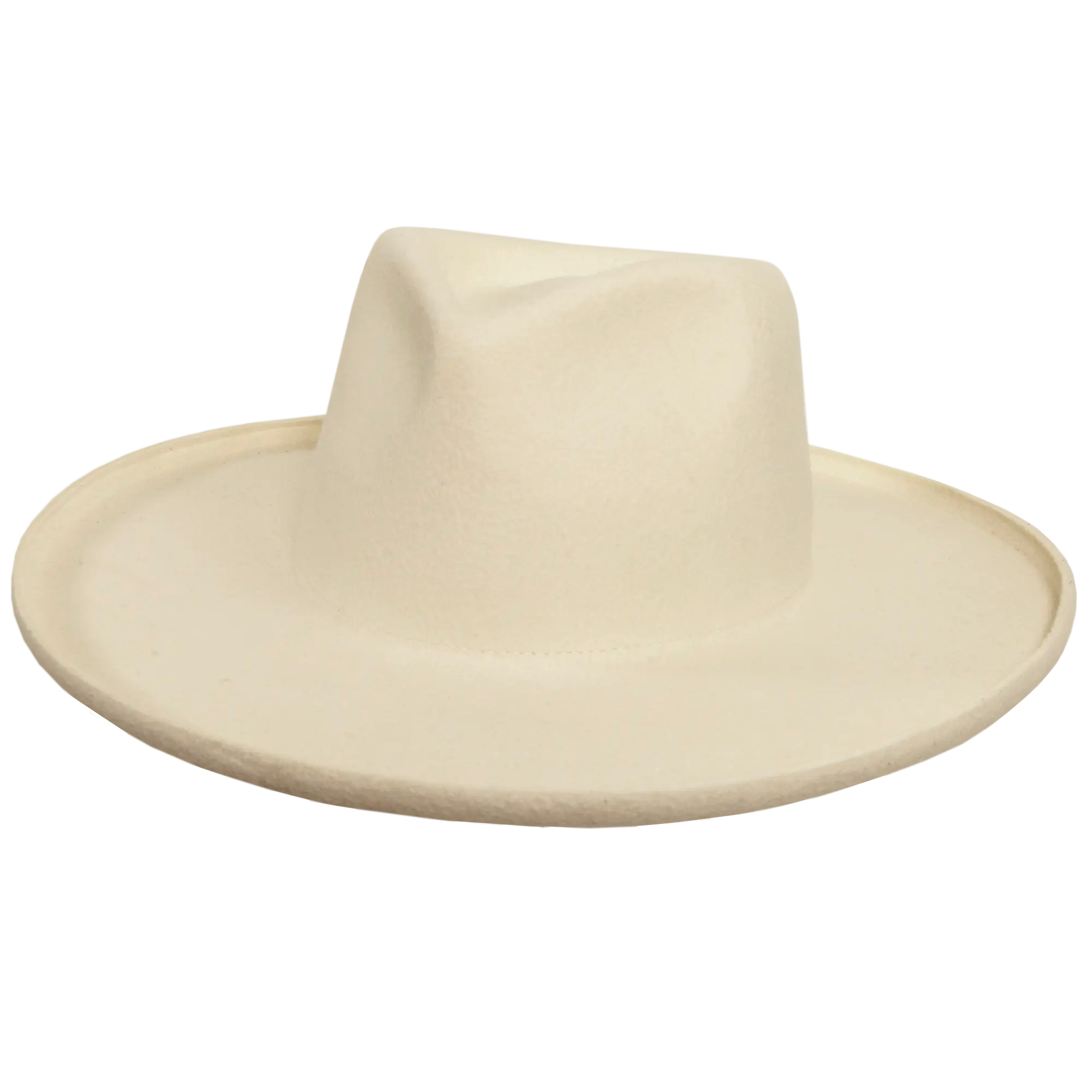 Womens Hudson White Felt Fedora Angled view