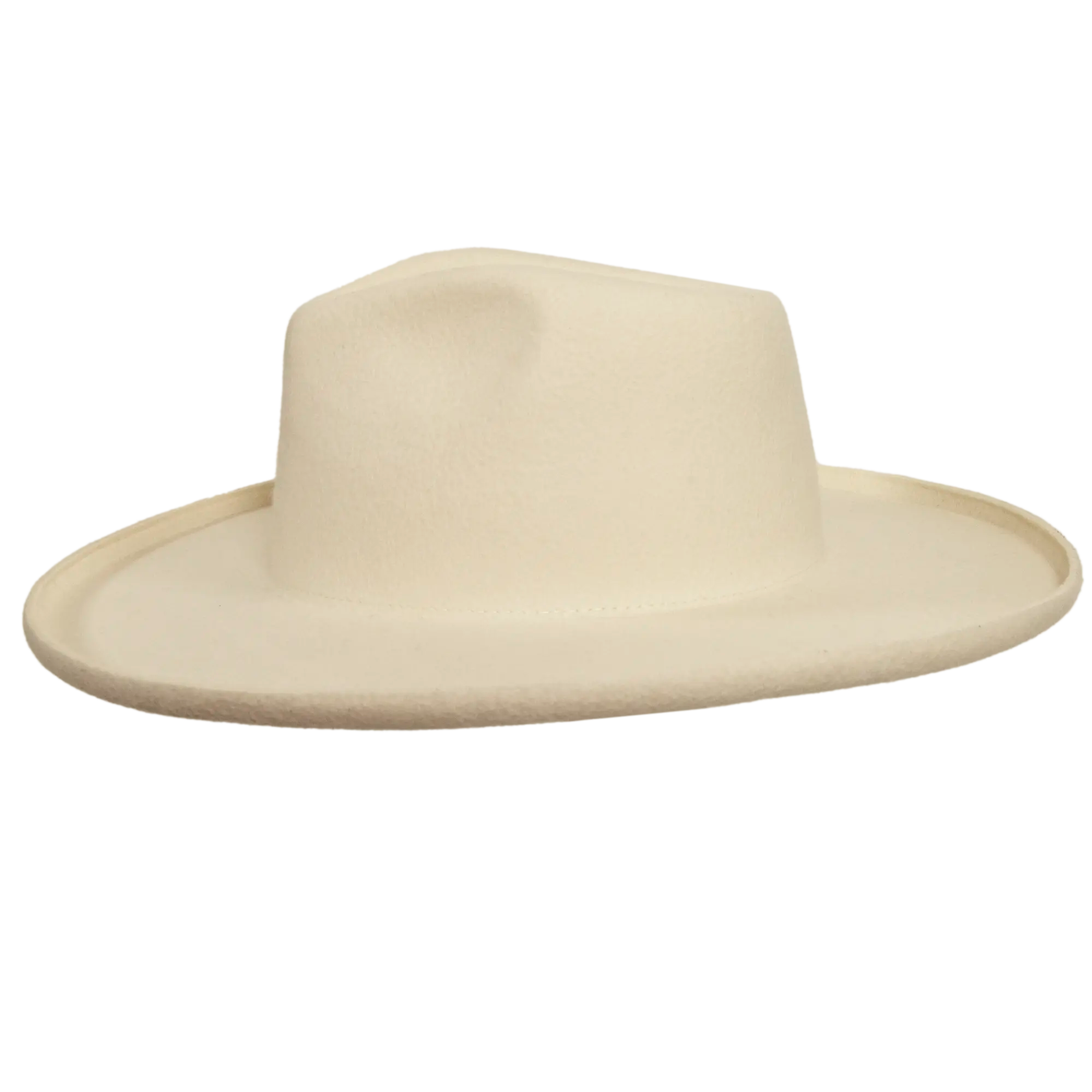 Womens Hudson White Felt Fedora Side view