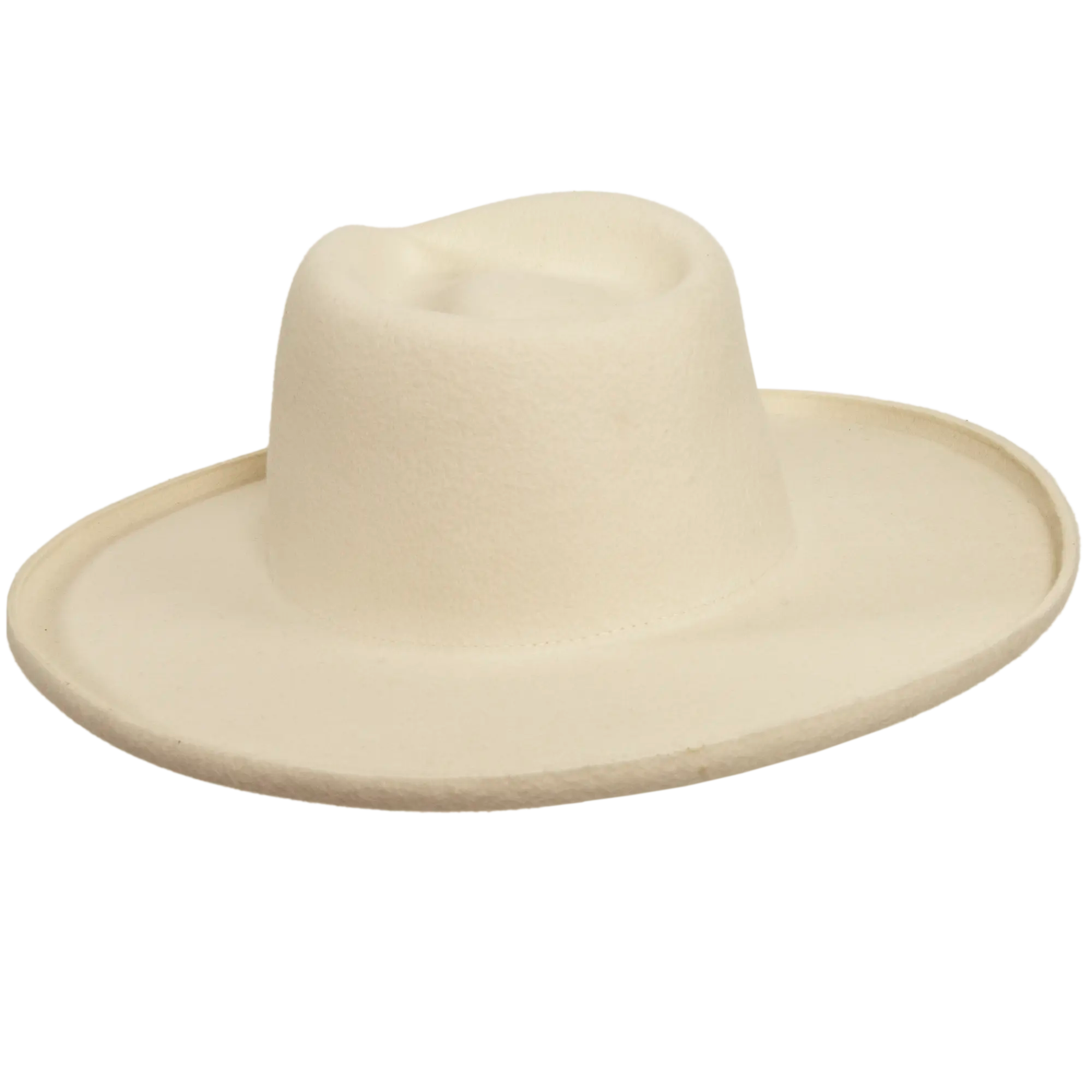 Womens Hudson White Felt Fedora top view