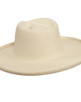 Womens Hudson White Felt Fedora top view
