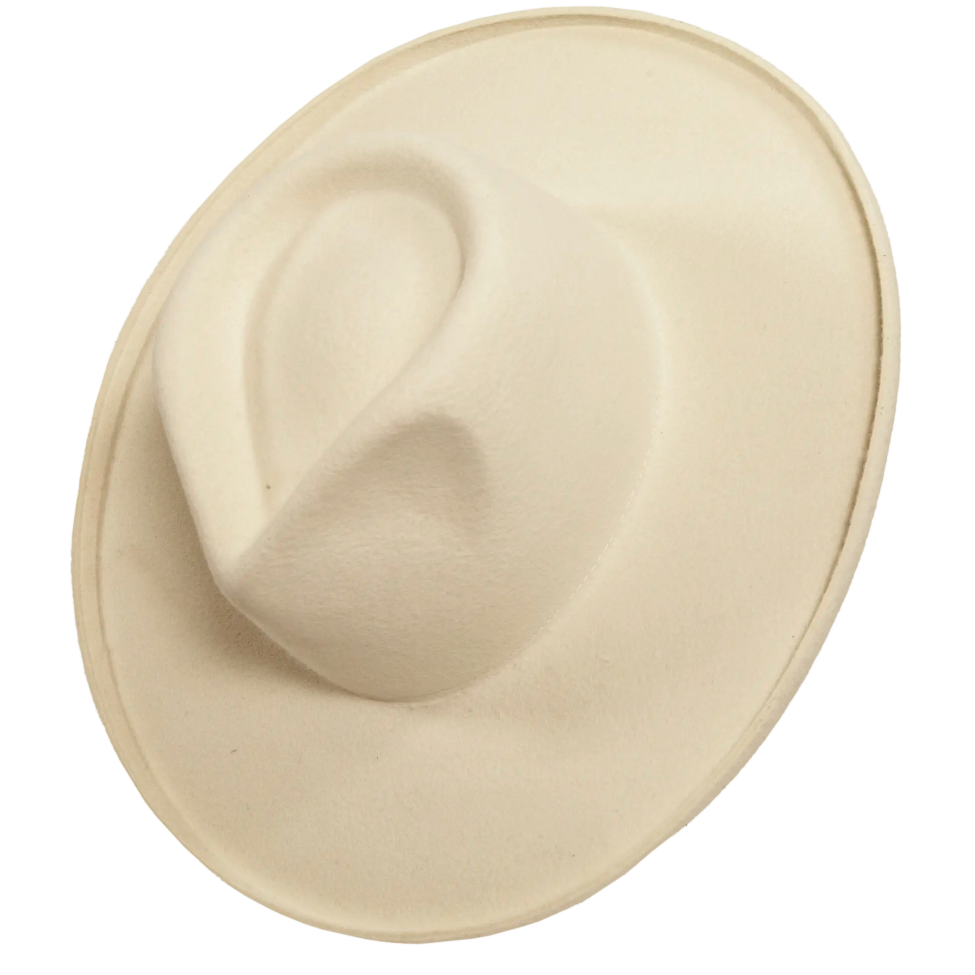 Womens Hudson White Felt Fedora Angled view