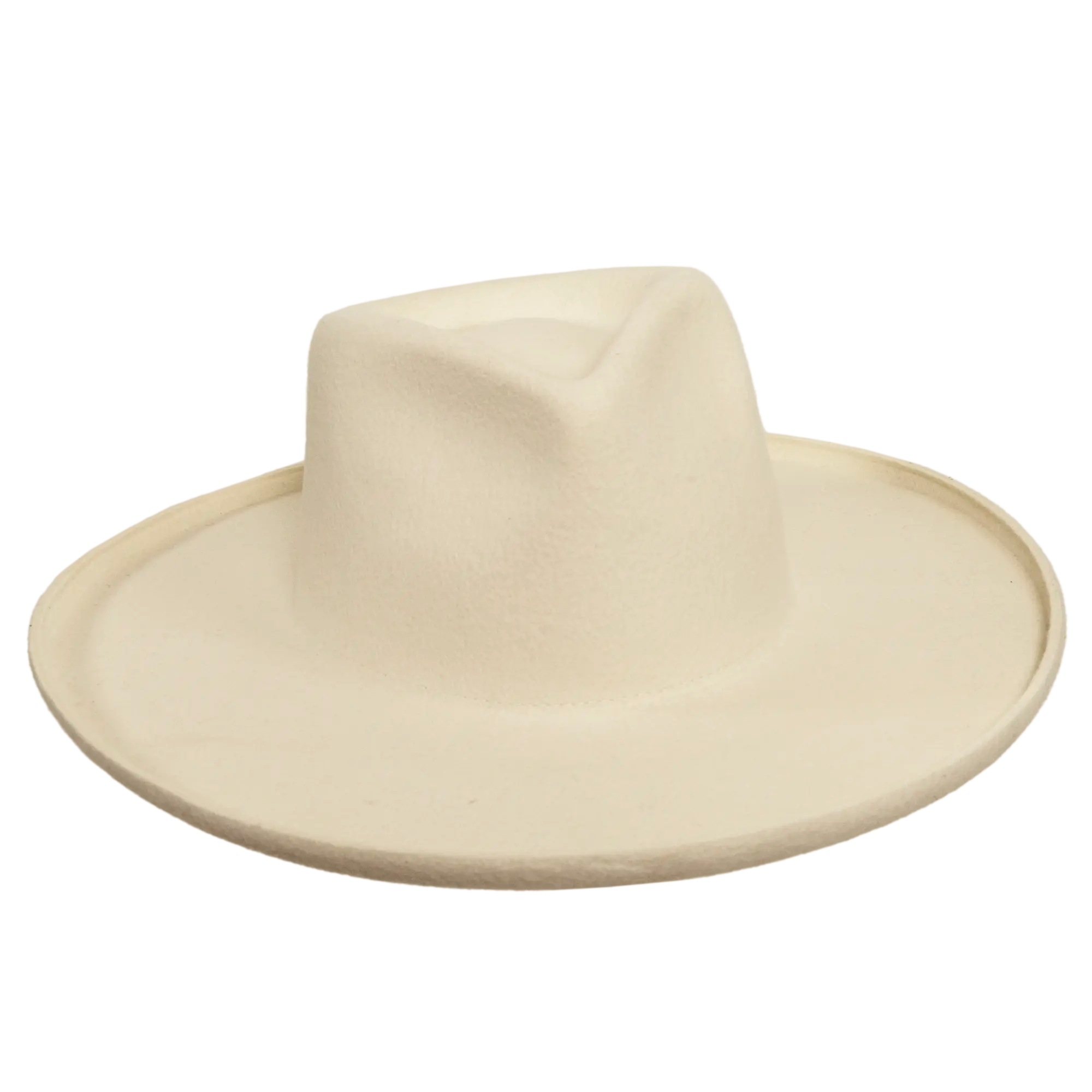 Womens Hudson White Felt Fedora Front view