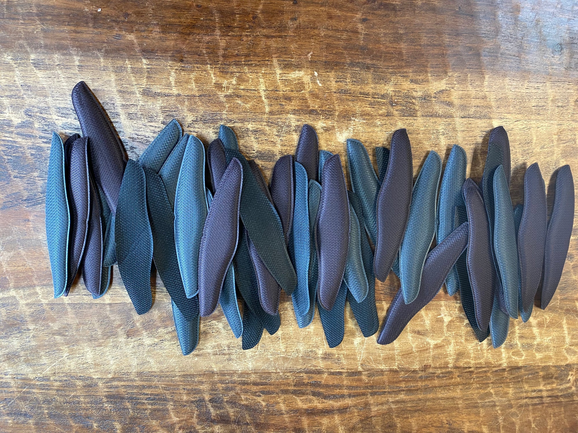 Pieces of leather materials