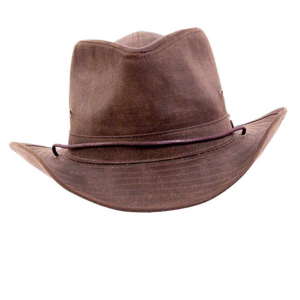 Irwin Brown Fabric Outback Fedora Hat by American Hat Makers front view
