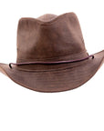 Irwin Brown Fabric Outback Fedora Hat by American Hat Makers front view