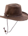Irwin Brown Fabric Outback Fedora Hat by American Hat Makers angled right view