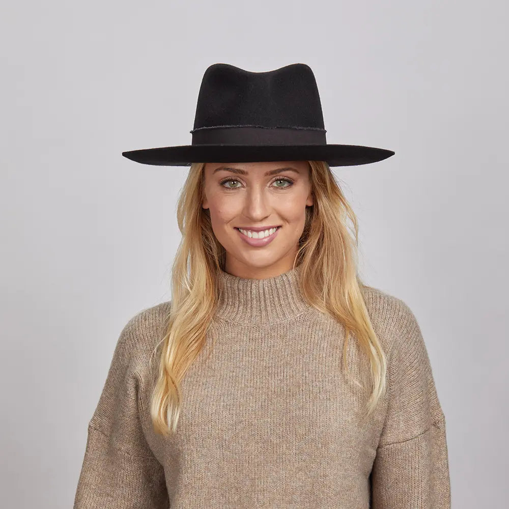 Jawa | Womens Wide Brim Felt Fedora Hat