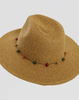 Jewel Toast Sun Straw Hat Top Angled View