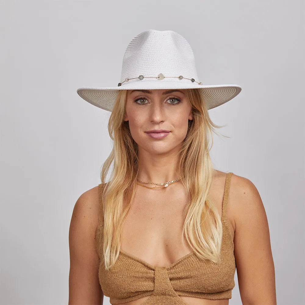 Jewel | Womens Sun Hat with Bead Trim