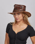 Jiminy | Womens Brown Leather Top Hat