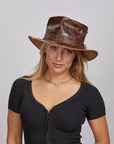 Jiminy | Womens Brown Leather Top Hat