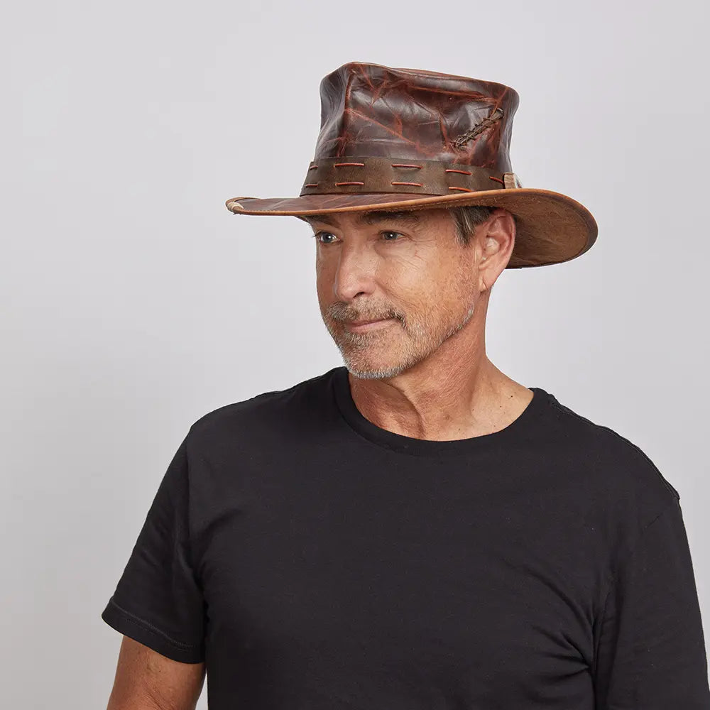Jiminy | Mens Brown Leather Top Hat
