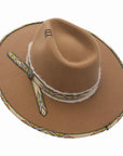 Lakota | Womens Wool Felt Rancher Fedora Hat with Tribal Trim