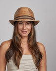 Layne | Womens Palm Leaf Straw Fedora Hat