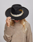 Lounge | Womens Black Pencil Rim Felt Hat