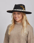 Lounge | Womens Black Pencil Rim Felt Hat